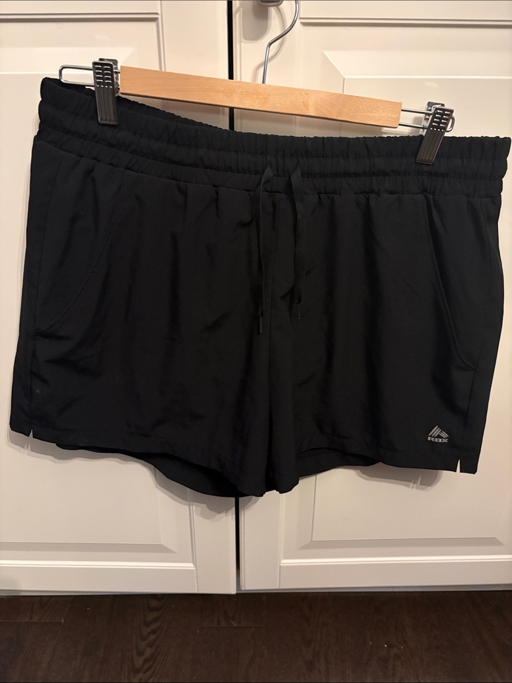 RBX Black Women's Athletic Shorts with Drawstring and Pockets size L